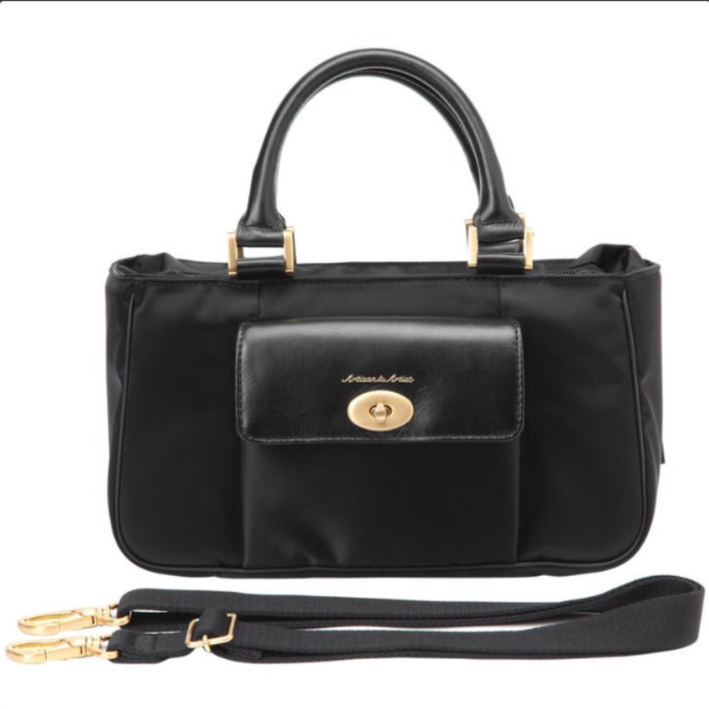 Brand New - Artisan & Artist 3wc-Po014 Black Canvas Bag From Japan
